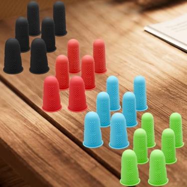 Imagem de 24 peças de protetores de dedo de borracha, protetores de dedo de silicone, pontas de dedos de cola quente, protetores de dedo de borracha para dedal, pontas de dedo de borracha para triagem de