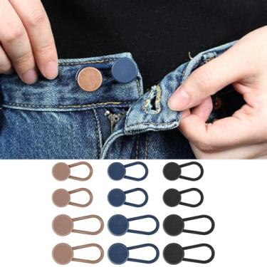 Imagem de Botão extensor de cintura para jeans, calças e saias – Expansor de cintura ajustável para conforto e ajuste fácil (multicolorido)