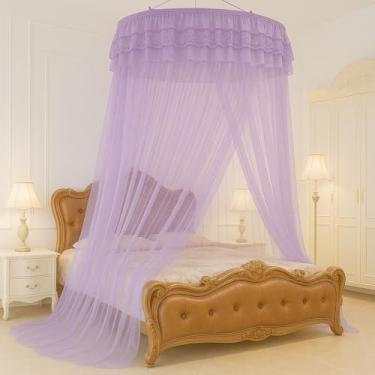 Imagem de Mosquiteiro Gigante de Teto Casal King Queen com Abertura Lateral 14m(Lilás 2,Casal sem Abertura)