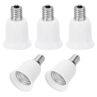 Imagem de Adaptador de tomada de luz E17 para E26/E27, 5 peças de suporte de lâmpada converte conversor de base de parafuso para lâmpada de halogênio CFL, branco