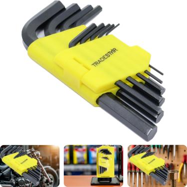 Imagem de Jogo Chave Allen 1,5 - 10 mm Curto 9 Peças CR-V Tradestar