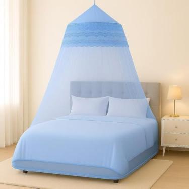 Imagem de Mosquiteiro Gigante Casal/Queen/King 15m Luxo Premium Volta ao Mundo com Abertura Lateral – Proteção Total e Elegância(Azul,MEDIO(CAMA CASAL E BOX))