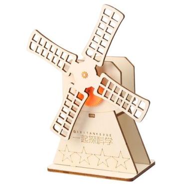 Imagem de Kit de moinho de vento com manivela de madeira STEM Science Experiment