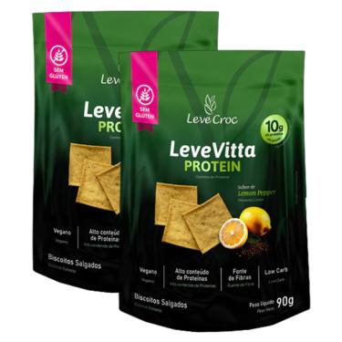 Imagem de Kit 2X: Biscoito Leve Vitta Protein Lemon Pepper Leve Croc 90g