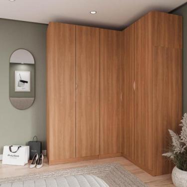 Imagem de Guarda Roupa Modulado Canto 5 Portas 3 Peças Hera CabeCasa MadeiraMade