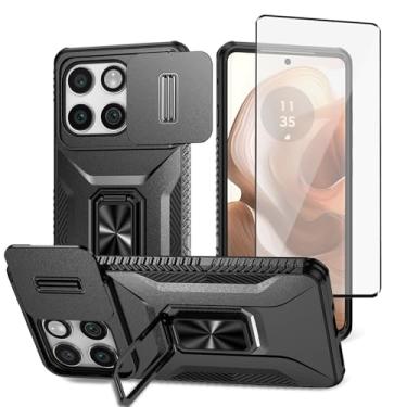 Imagem de Asuwish Capa de celular para Samsung Galaxy S25 Edge com capa deslizante para câmera de vidro temperado, suporte de anel, resistente, fino, protetor de celular S25Edge 25S S 25 25Edge feminino