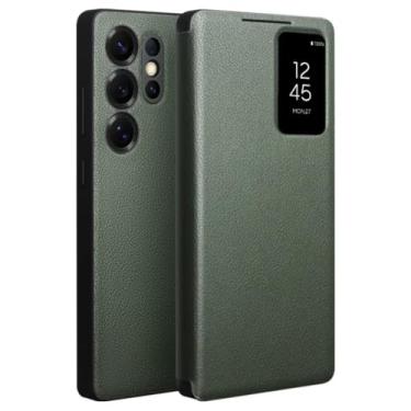 Imagem de Capas de couro para smartphone Samsung Galaxy S22, S23, S24, S25 Ultra com capa (para Galaxy S25 Ultra/verde)