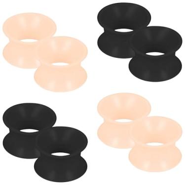 Imagem de Kridzisw 8G-25 mm alargadores de silicone macio sólido túneis alargadores para orelhas, alargadores de sela, extensores de carne, alargadores, retentor de túneis de orelha para mulheres, homens, preto