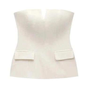 Imagem de Top Cropped Sem Alças Para Mulheres, Sexy, Costas Descobertas, Moda Pr