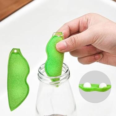 Imagem de Pacote com 6 limpadores de mamadeiras Magic Beans, esponja reutilizável com bolas de cerâmica para garrafas de água de boca estreita, mamadeiras de bebê, copos de viagem - secagem rápida e limpeza