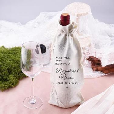 Imagem de Presentes de enfermeira registrados para mulheres e homens, presente de enfermagem para enfermeiras, presentes de formatura para alunos, sobrinha, filha, parabéns, sacola de vinho para mulheres