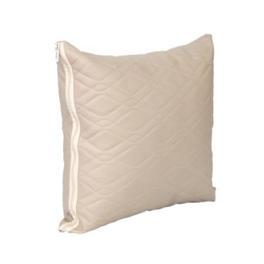 Imagem de Almofada Decorativa Premium, Capa e Refil Impermeável em PVC, 45x45cm, Acetinado, com Zíper (Areia)