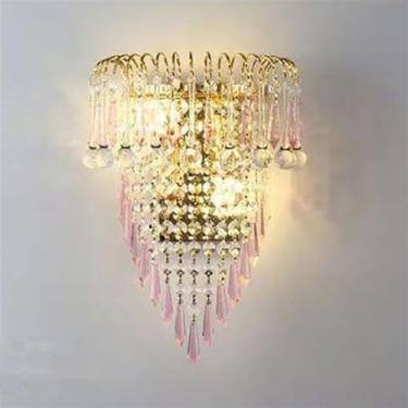 Imagem de Luminária de parede LED contemporânea colorida com design de cristal, criativa para sala de estar, quarto, escritório, quarto modelo, hotel, casa, corredor, iluminação decorativa de parede (