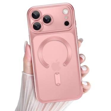 Imagem de tharlet Capa magnética para iPhone 17 Pro 16.0 cm linda borda revestida de luxo transparente com proteção total da lente da câmera [compatível com Magsafe] [proteções contra quedas de grau militar