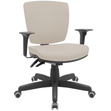 Imagem de Cadeira De Escritório Executiva Office Base Giratória Preto Baixa Flexi P03 Vinil Bege - Lyam