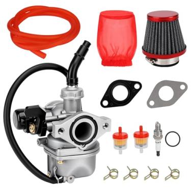 Imagem de Carburador PZ19 19 mm compatível com TaoTao 50cc 70cc 90cc 110cc 125cc ATV Pit Dirt Bike Coolster Apollo Baja Kazuma Falcon DB10 DB24 GK110 4Wheeler ATV Go Kart CRF50 XL70 (vermelho)