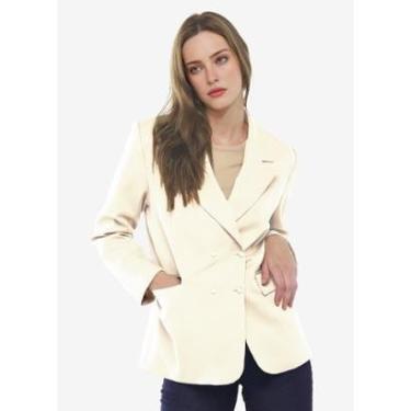 Imagem de Blazer Feminino Off White Max Fino Alfaiataria Forrado-Feminino