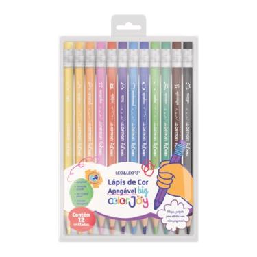 Imagem de LÁPIS DE COR APAGÁVEL BIG COLORJOY - CAIXA C/ 12 CORES SEXTAVADO LEO&LEO
