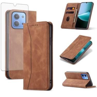 Imagem de Asuwish Capa carteira flip para celular Xiaomi Redmi 15C 4G/5G/POCO C85 com protetor de tela de vidro temperado, fecho magnético, capa fólio, suporte para cartão de crédito, suporte Redmi15C POCOC85
