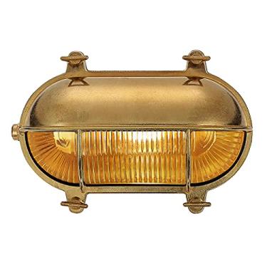 Imagem de BLINKO Luminária de parede de anteparo de latão náutico, arandela de parede retrô vintage, luminárias industriais, luz decorativa moderna de meados do século, à prova d'água de precisão IP 65