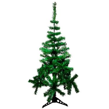 Imagem de Árvore de Natal Tradicional, Verde, Plástico, 120cm de Altura, 144 Galhos, Base Estável, Fácil Montagem, Decoração Natalina