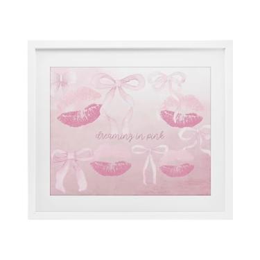 Imagem de Stupell Industries Impressão emoldurada Dreaming In Pink White Under Glass, design por Kim Allen, 13 x 16