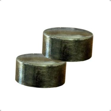 Imagem de Kit Ponteira Tampa 19mm Alumínio Varão Cortina Simples Suiço Tampão 2 