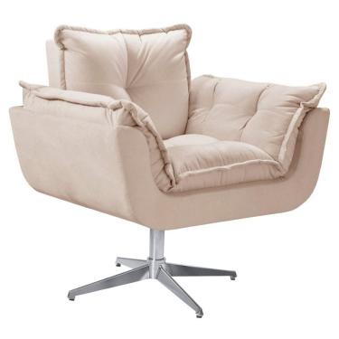 Imagem de Poltrona Opala Giratória Alumínio Suede