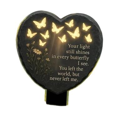 Imagem de Bothyi Placa Memorial Decorativa de Acrílico em Formato de Coração para Jardim, Presente ou Homenagem a uma Tumba, para Uso Externo em Jardins.