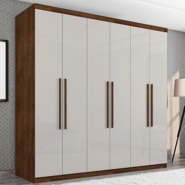 Imagem de Guarda Roupa Casal Paris Seis Portas Malbec Off White