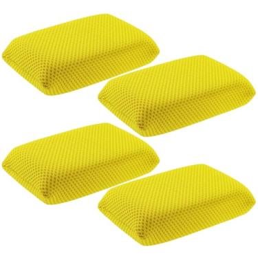 Imagem de 4 peças de esponja de limpeza de insetos, esponja de lavagem para remoção de insetos, esponja de limpeza de carro para insetos, alcatrão, sujeira - kit de esponjas de lavagem reutilizáveis (amarelo)