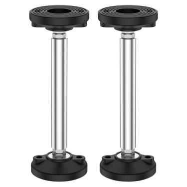 Imagem de 2 hastes de suporte telescópicas de aço inoxidável para gabinete de suporte ajustável, capacidade de peso de 300 kg, suporte de pia de alta dureza, suporte de elevação de armário para mesa (prata