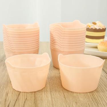 Imagem de 24 peças de moldes de ovos de silicone macio para fritadeira a ar resistente à temperatura, ramequins versáteis e reutilizáveis para assar