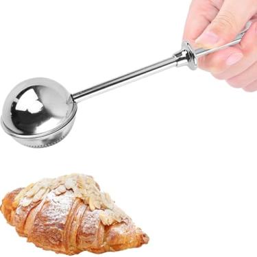 Imagem de Filtro de espanador de açúcar em pó de aço inoxidável para assar, dispensador de varinha de pó com uma mão, coador de chá para pastelaria, padeiro, especiarias, açúcar (meio orifício)