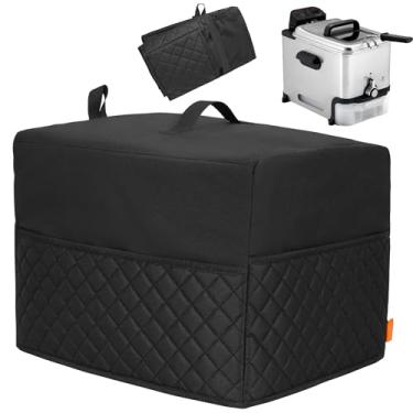 Imagem de CROTIRAD Capa protetora contra poeira compatível com fritadeira T-fal de aço inoxidável 3,5L, capa protetora contra poeira para fritadeira de armazenamento fácil com vários bolsos para suprimentos