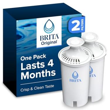 Imagem de Brita Filtro de água padrão para jarros e dispensadores, livre de BPA, reduz as impurezas de cobre, cádmio e mercúrio, dura dois meses ou 40 galões, inclui 2 filtros