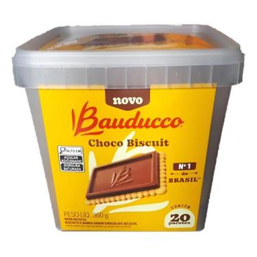 Imagem de Choco Biscuit Bauducco Pote 360g com 20 Pacotes de Chocolate Ao Leite 
