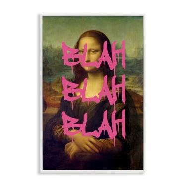 Imagem de Stupell Industries Arte giclée emoldurada cinza grafite sobre Mona Lisa, design por Masters Redux, 76 x 50 cm