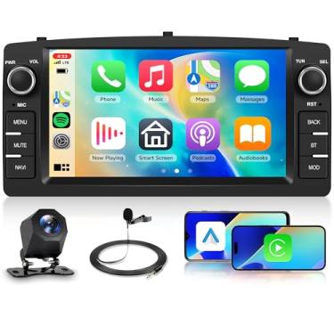 Imagem de Rádio automotivo 4G + 64G 4G para Toyota Corolla E120 E130 2000-2008, tela sensível ao toque HD de 7 polegadas, Carplay sem fio, Android Auto, estéreo para Corolla, rádio Bluetooth com câmera de