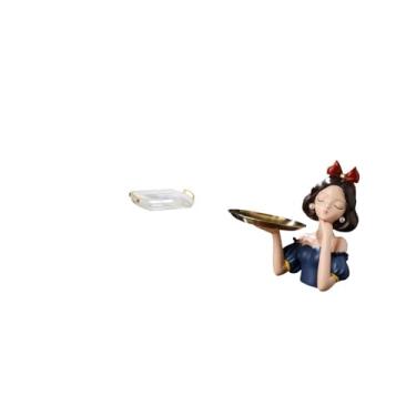 Imagem de Fenteer Bandeja Decorativa Nórdica Retangular com Estátua de Princesa em Resina, Porta-chaves, Organizador, Arte Moderna E Elegante, Multiuso, para Guardar Do