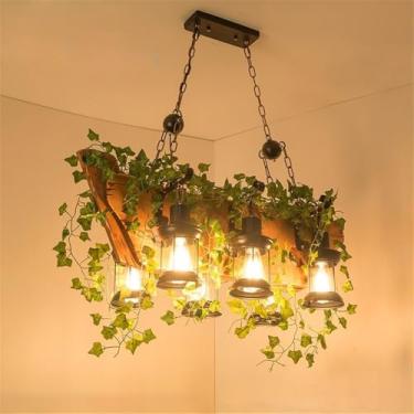Imagem de Lustre Americano Pastoral LED Industrial Retrô Criativo Música Restaurante Bar Cafeteria Loja de Chá Loja de Roupas Plantas Verdes Decoração Luminária Pendente (RA 6 Lâmpadas)