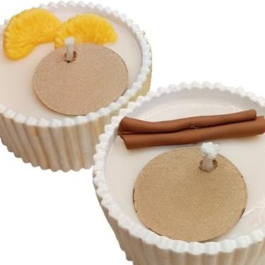 Imagem de Vela Aromática Lavanda Perfumada Artesanal Vegetal Vaso de Gesso Vasinho(1 Canela + 1 Bergamota (100g))