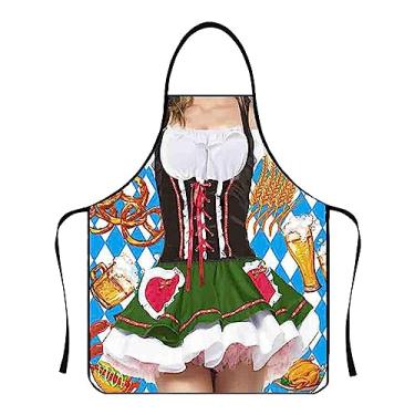 Imagem de avental alemão - Oktoberfest à prova óleo para fantasia festa alemã Oktoberfest - Avental Lederhosen Avental Novidapara Mulheres Avental Engraçado Feminino para Cozinha Hoghaki