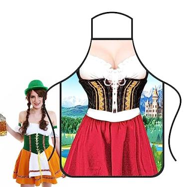 Imagem de avental alemão do festival da cerveja - Cozinha Bávara Cozinhar Avental para Beer Festival | Avental bávaro para festival de cerveja feminino e masculino para churrasco cozinha Hoghaki