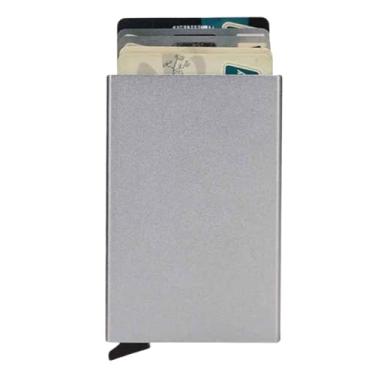 Imagem de Porta Cartões Antifurto Com Proteção Rfid Estrutura Em Alumínio Capacidade Para Seis Cartões Design Compacto Leve (Prateado)