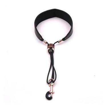 Imagem de Acessórios profissionais para saxofone, correia de saxofone alto, cinto de pescoço ajustável, cintos de couro, tiras para pendurar para saxfone, acessórios de instrumento