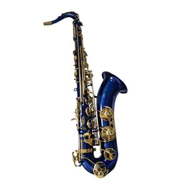 Imagem de Instrumento de saxofone tenor de latão Saxofone profissional Bb com acessórios de bocal (cor: 3)