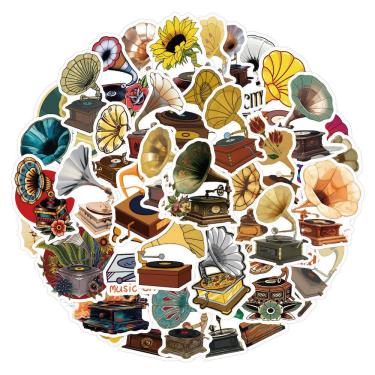 Imagem de Pacote de adesivos Gramophone Anime 50 unidades de desenho animado decorativo