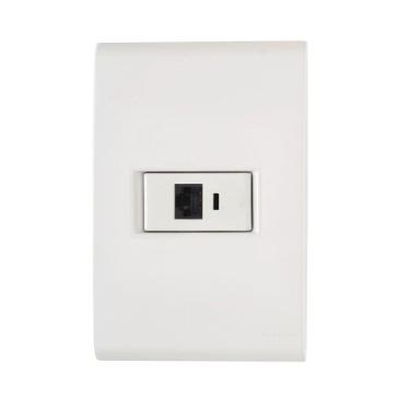 Imagem de Tomada Tramontina Rj45 Categoria 6 Com Placa Branca