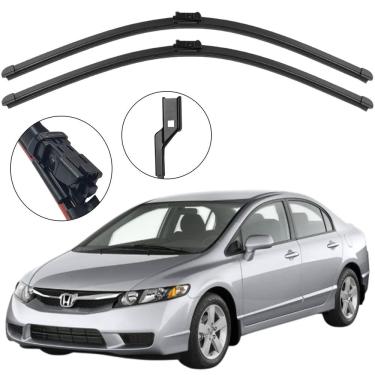 Imagem de Kit Palheta Dianteira New Civic 2007 a 2011 Limpador de Parabrisa de Silicone